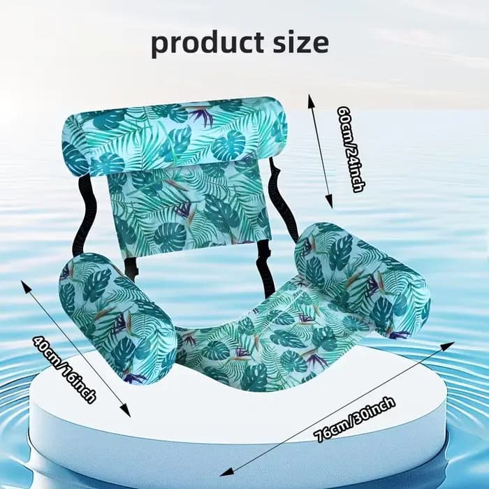 Chaise flottante gonflable pour adultes avec dossier et repose-bras intégrés, gonflage facile, idéal