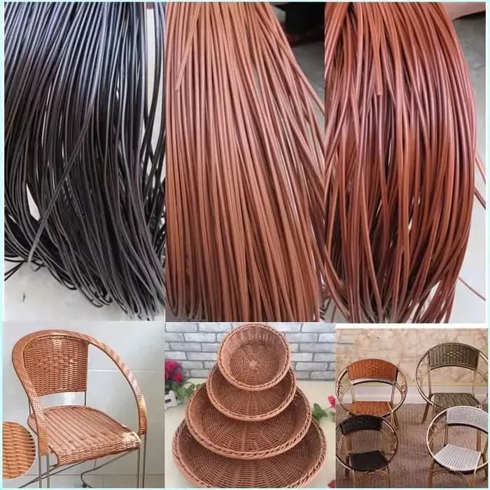 30 couleurs 500G rond PE rotin 2.5/3mm plastique synthétique rotin tissage matière première meubles