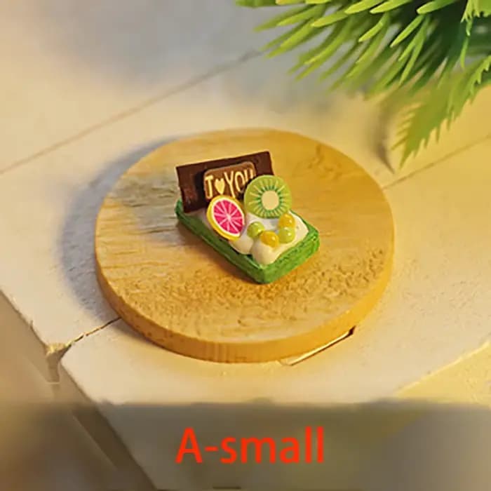 Maison de poupée Miniature, chocolat Matcha, fromage, Dessert, gaufre, Mini modèle alimentaire pour
