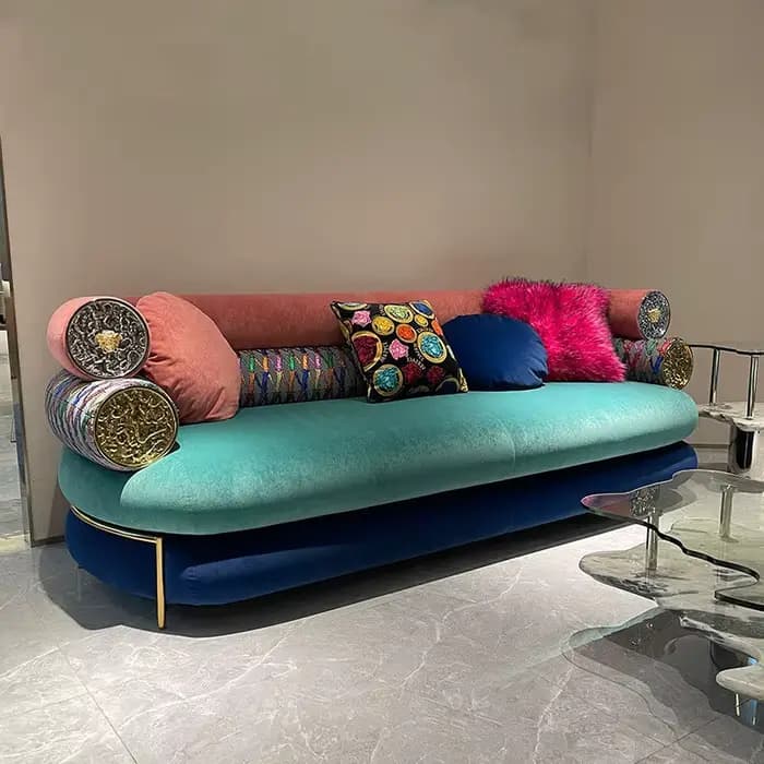 Doux fantaisie Unique canapé moderne bois nordique européen bouffées canapé 3 places Muebles Para Sa