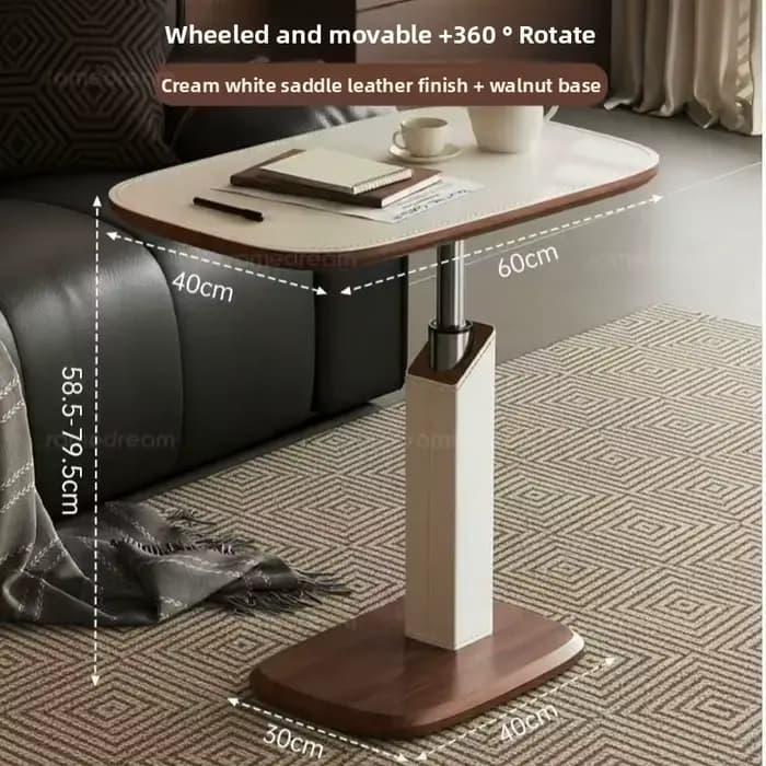 Table de lit d'appoint réglable multifonctionnelle, bureau rotatif réglable en hauteur pour ordinate