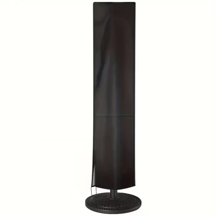 Housse de parasol de patio noire imperméable, résistante au vent et aux UV, avec fermeture éclair po