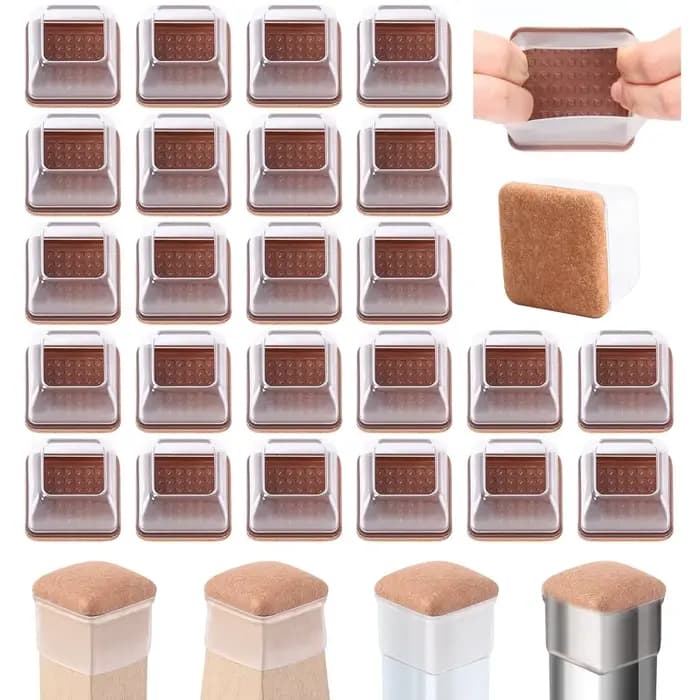 Capuchons de protection antidérapants pour pieds de Table ou de chaise, en feutre, carré, pour meubl