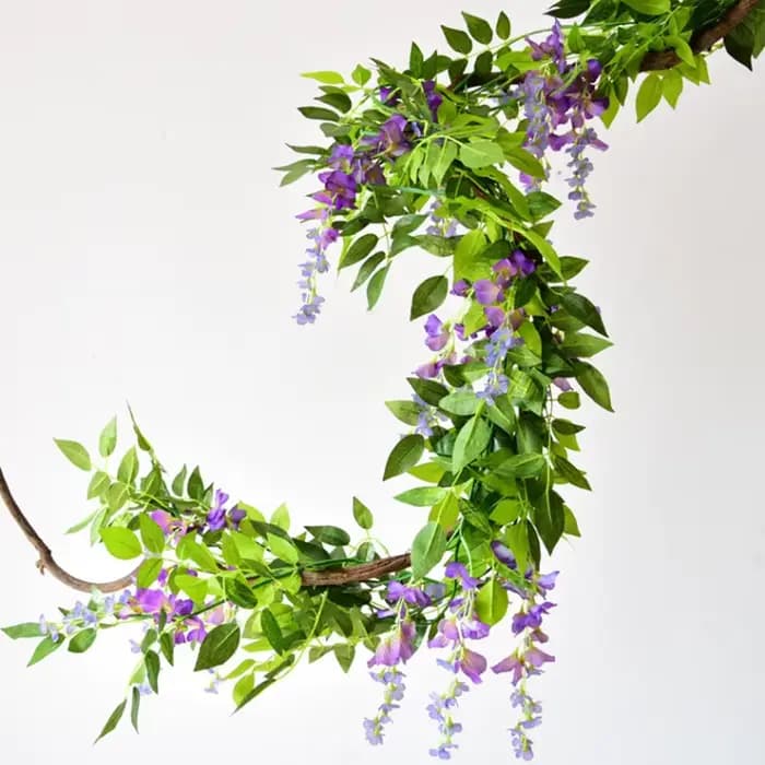 7ft 2m fleur chaîne artificielle glycine vigne guirlande plantes feuillage extérieur maison traînant