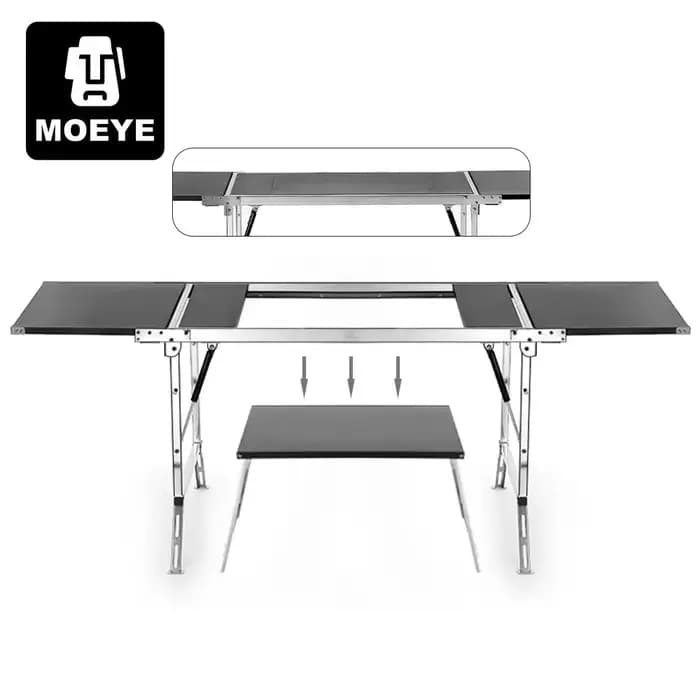 IGT Table pliante 304 en acier inoxydable série IGT ensemble Portable en plein air vacances fête Cam
