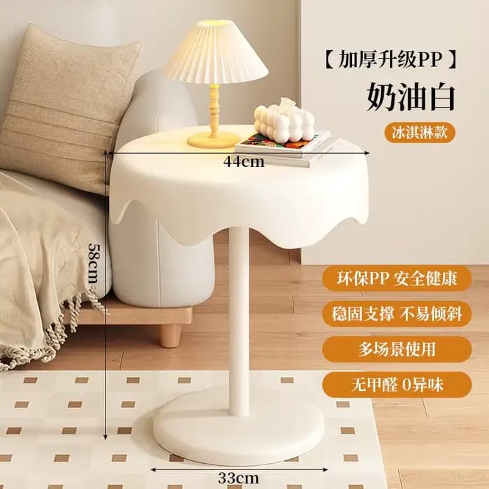 Table basse rose mignonne, ronde, pas chère, pour chambre à coucher, style crème moderne, table bass