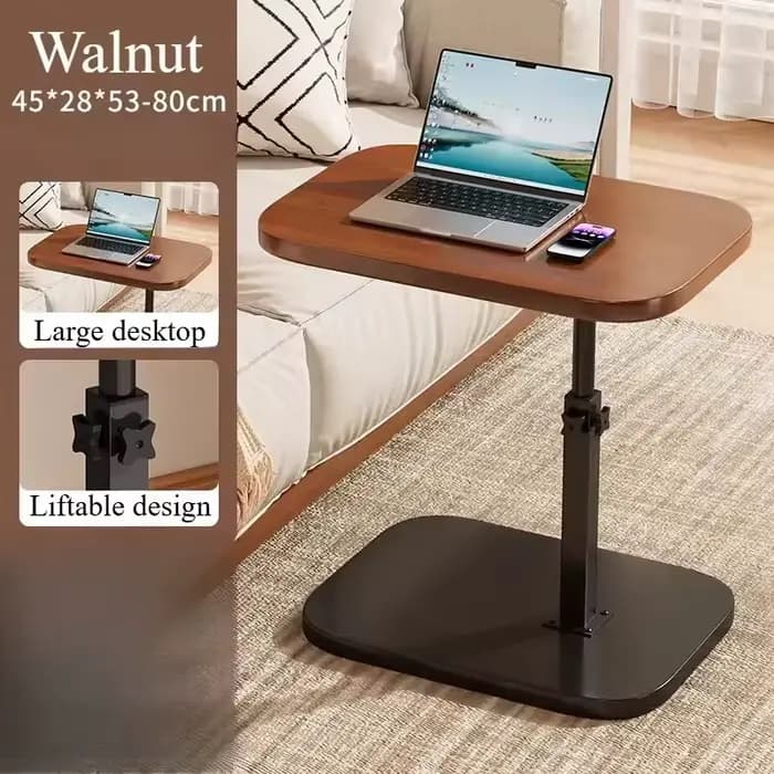 Table à hauteur réglable - avec plateau en bois, table d'appoint de canapé portable, adaptée au café