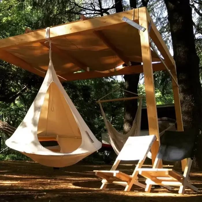 Tente suspendue double Cacoon, capacité de poids 80kg, usage extérieur et intérieur