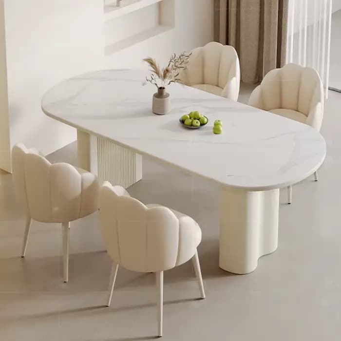 Chaises De luxe blanches Table cuisine moderne Unique Restaurant italien Table à manger ensemble Cen