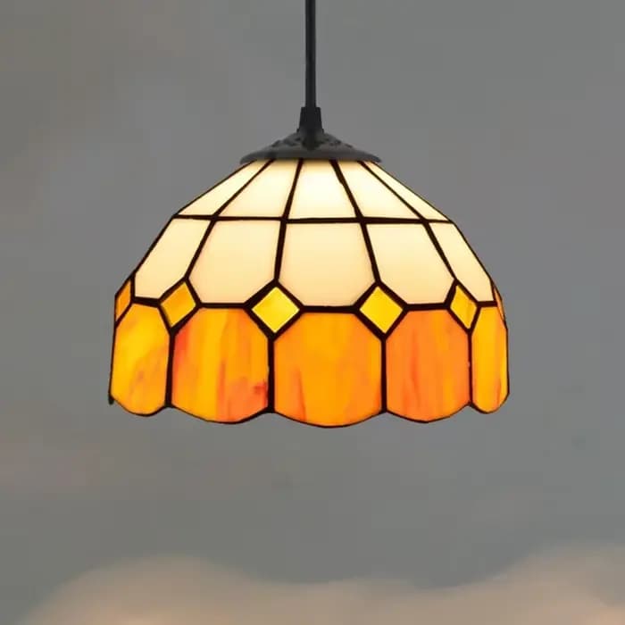Lustre Tiffany en verre coloré, style rétro européen, pour bar, restaurant, chambre, balcon, ambianc