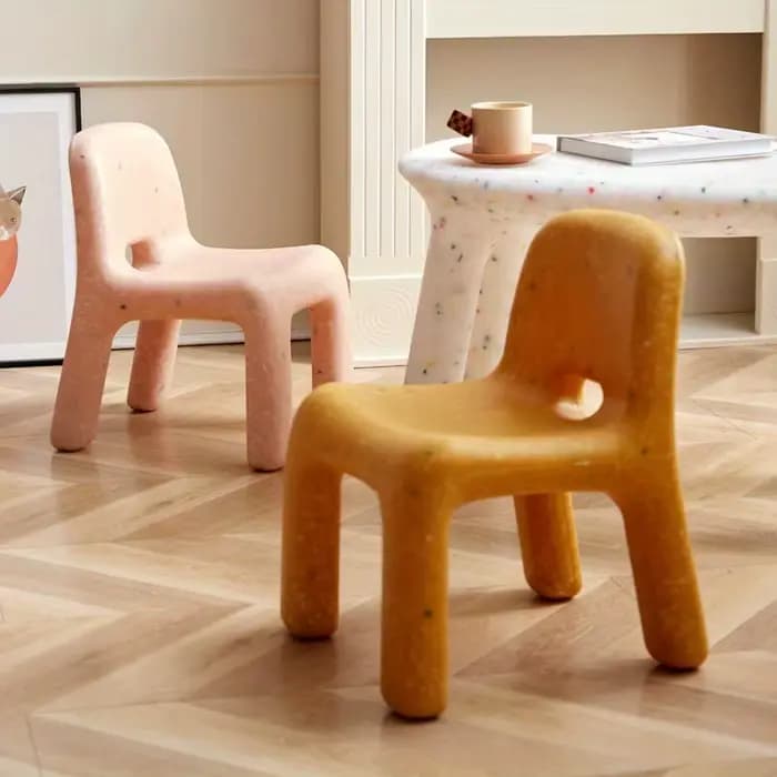 Chaise en plastique de style nordique de haute qualité, banc d'extérieur compact avec dossier, parfa