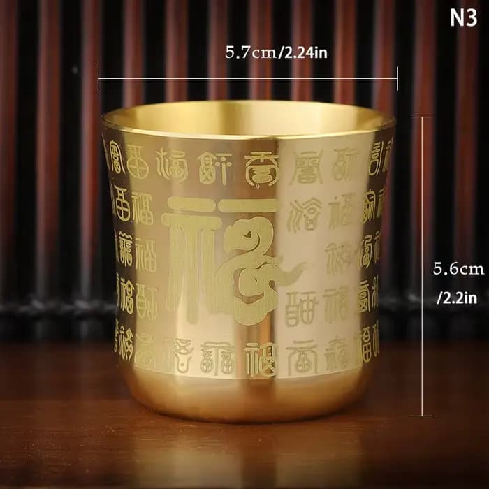 Tasse à thé en laiton pour la décoration de la maison et du bureau, verres de bar anciens de la Chin