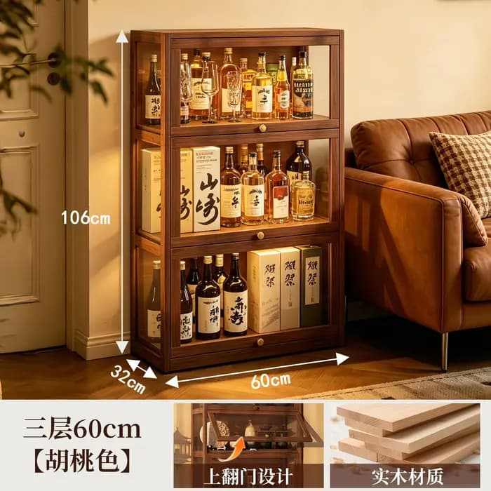 Meuble de Rangement Design pour Vins, Vitrine de Luxe Moderne pour Salon, Restaurant, Bar, Meuble Co