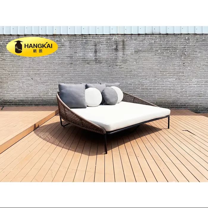 Jardin hôtel piscine Patio balcon meubles en aluminium brossé corde tissé chaise longue loisirs de p