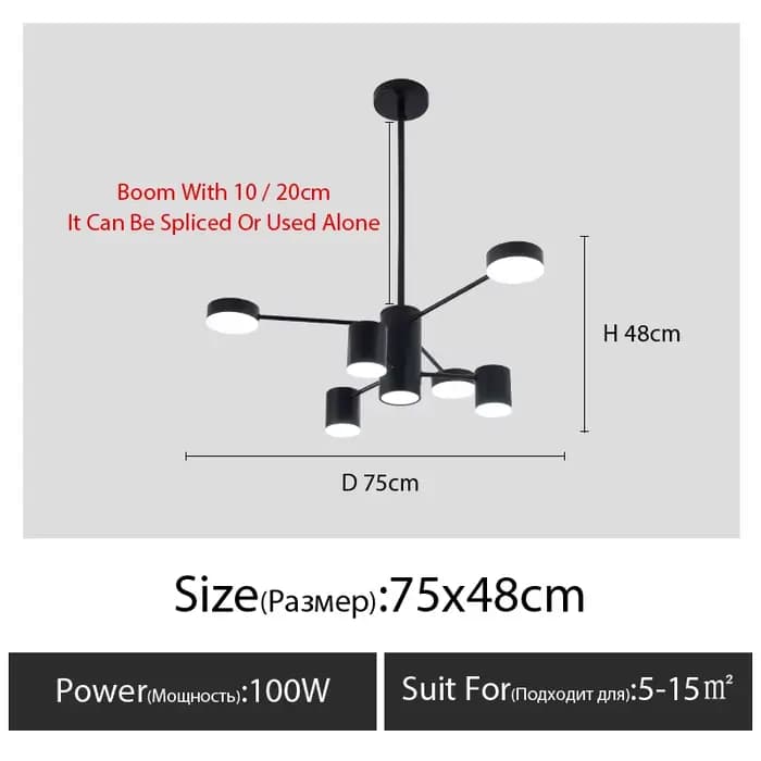 Led lustre lumière pour salon salle à manger chambre plafond moderne nordique suspension lampe noir