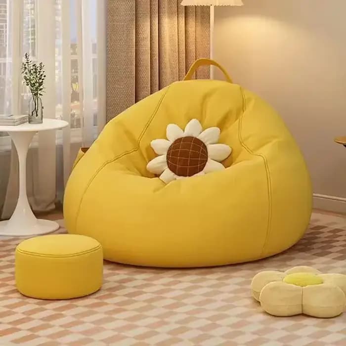 Canapés chaises avec pédale oreiller sol lin tissu chaise longue siège pouf Pouf bouffée canapé lois