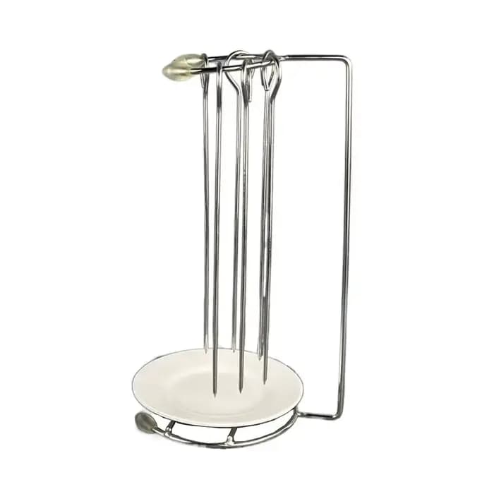 Ensemble de brochettes de barbecue en acier inoxydable, léger, détachable, support de fourchette à b
