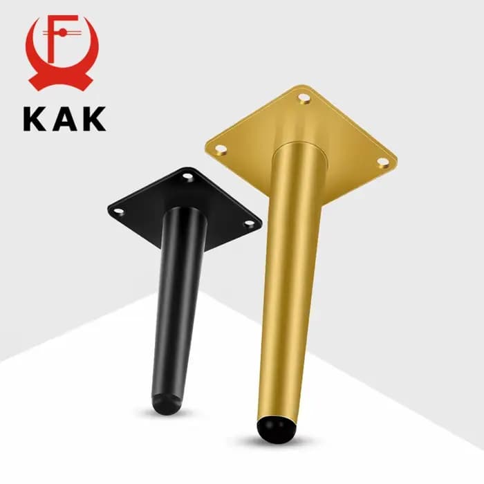 KAK 4 pièces pieds de meubles en or pieds de Table en acier laminé à froid noir remplacement de jamb