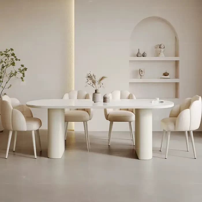Chaises De luxe blanches Table cuisine moderne Unique Restaurant italien Table à manger ensemble Cen
