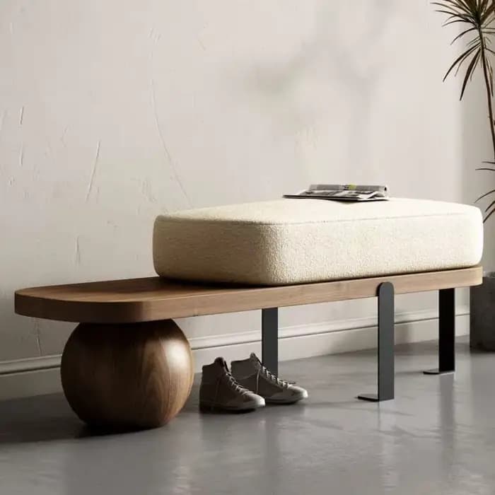Omans-Banc en Bois Massif, Porte de Maison, Tabouret de Changement de Chaussures, Pouf de oral et, E