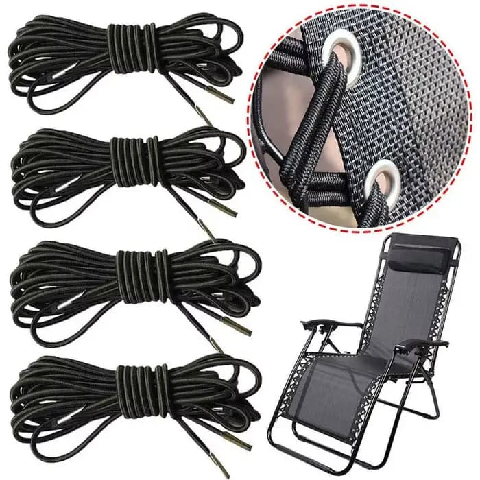 4 pièces/ensemble chaises longues durables remplacement cordon élastique chaise inclinable corde de