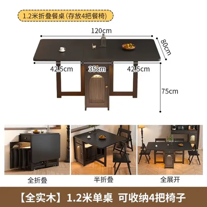 Table de salle à manger italienne de luxe, extensible, moderne, avec 6 chaises, table pliable vintag