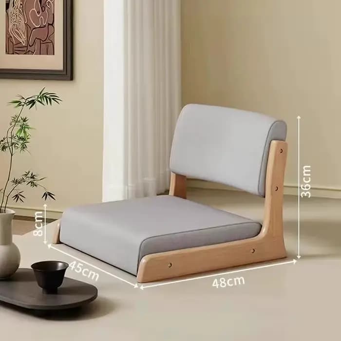 Damedai-Chaise hypothécaire ami en Bois Massif avec Dossier et Coussin de Siège, Siège au Sol, Sans
