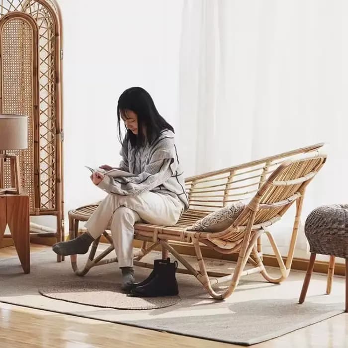 Nordique rotin salon inclinable salon paresseux confortable loisirs chaises canapé Chaise adulte cha