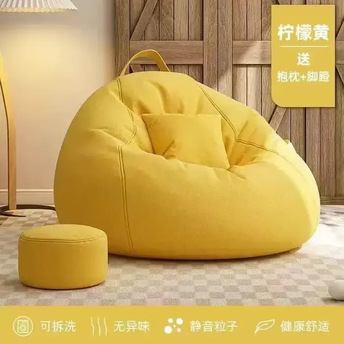 Canapés chaises avec pédale oreiller sol lin tissu chaise longue siège pouf Pouf bouffée canapé lois