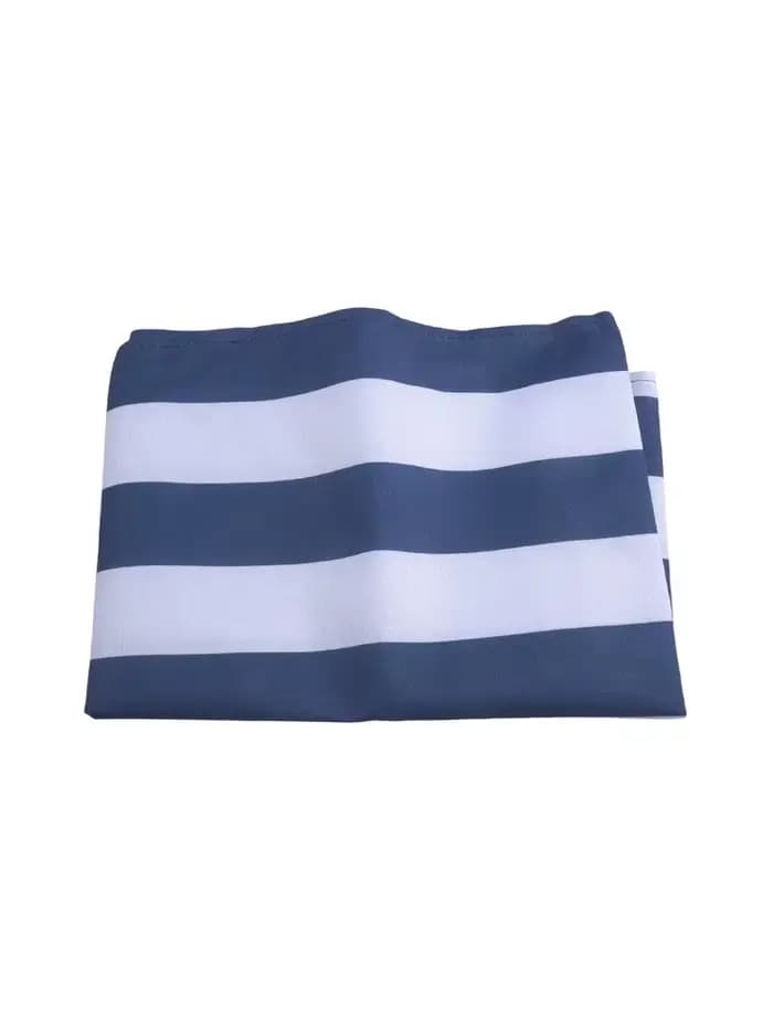 Chaise longue pliante en bois, tissu à rayures bleues et blanches, chaise de plage, chaise longue de