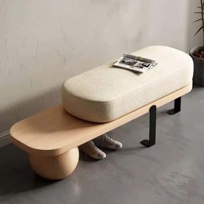 Omans-Banc en Bois Massif, Porte de Maison, Tabouret de Changement de Chaussures, Pouf de oral et, E