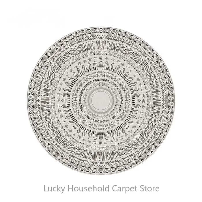 Tapis rond marocain pour chaise longue, doux, antidérapant, couleur claire, décoration de salon, tap