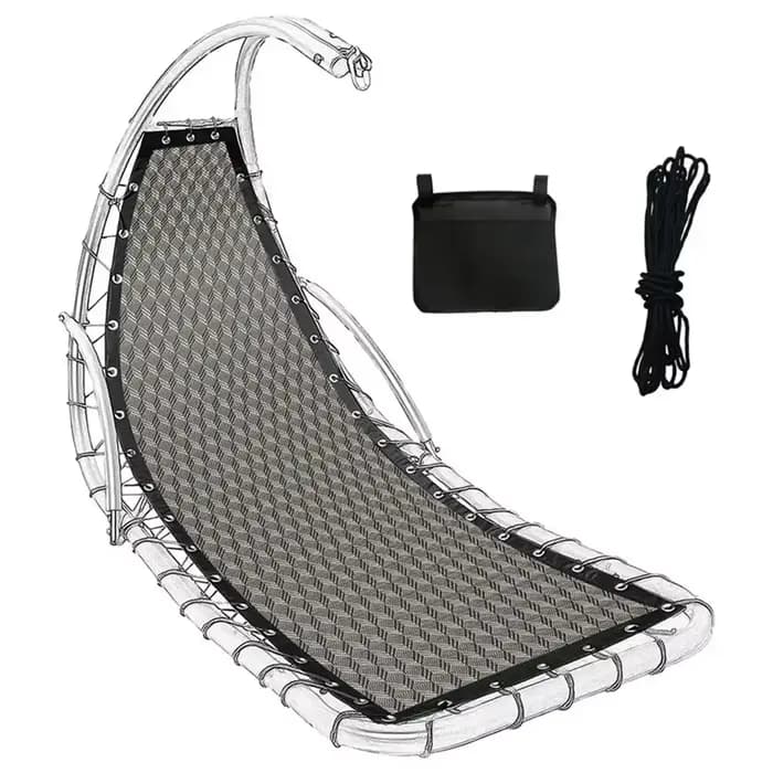 Chaise pivotante suspendue en tissu sans couture, Relaxation de jardin, conception d'installation fa