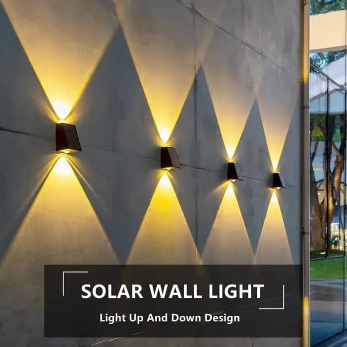 LED applique murale solaire extérieure haut et bas lampe de jardin lumineuse Villa cour porche rue é