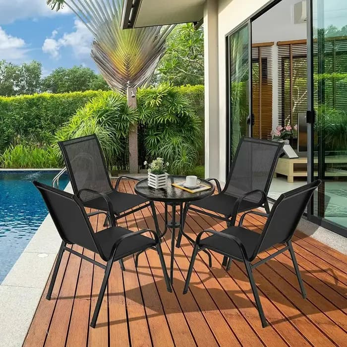 Chaises de jardin pliantes en acier et tissu Teslin, dossier haut, chaise de balcon, chaise de campi