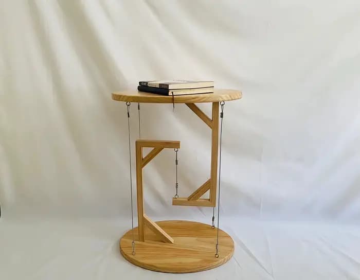 Table flottante en bois massif, table d'appoint de canapé minimaliste, table d'appoint au design mod