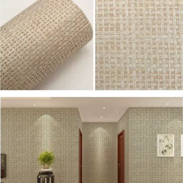 L:2.5 mètres de largeur: 450mm Design hôtel décorer herbe naturelle tissu meubles autocollant bricol
