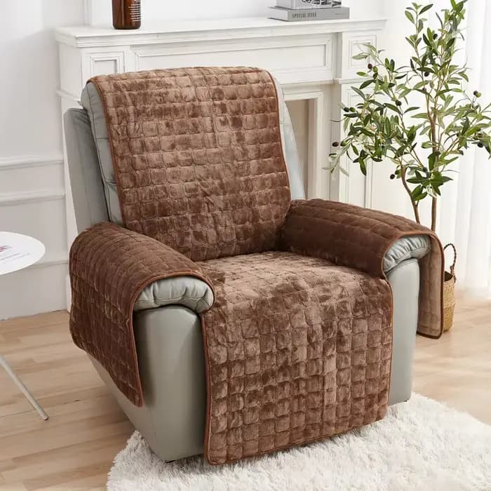 Housse de canapé inclinable 1 place, étui de fauteuil en flanelle, housse de canapé en peluche, anti