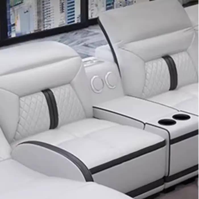 Paresseux gris canapés électriques accoudoir luxe européen intelligent incurvé salon canapés Massage