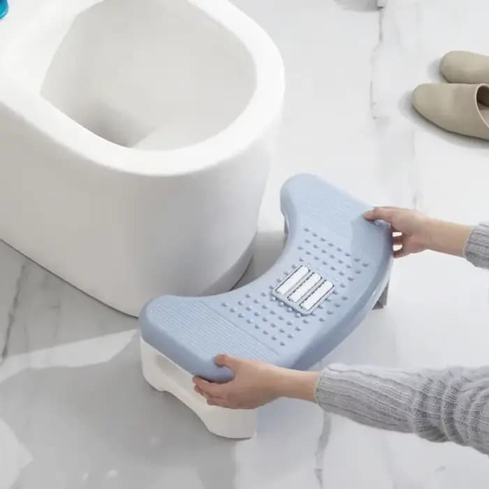 Repose-pieds pliant circulaire PP, tabouret de toilette domestique, conception à rouleaux inclinés,