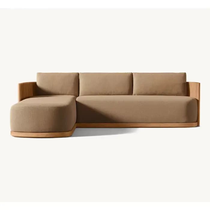 Mobilier de jardin extérieur personnalisé jardin patio teck ensemble de canapé sectionnel tissu impe