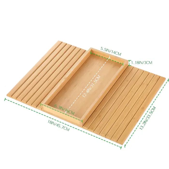 Plateau de bras de canapé en bambou, plateau de repose-bras de canapé pliable au fini en bambou natu