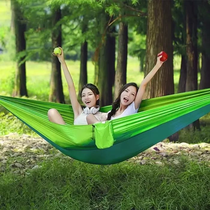 Hamac de Camping en plein air, tissu Parachute haute résistance avec moustiquaire, hamacs suspendus