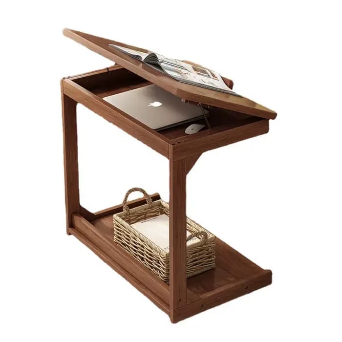 Table d'appoint Portable rabattable en bois massif, salon, chevet, canapé, bureau d'ordinateur, peti