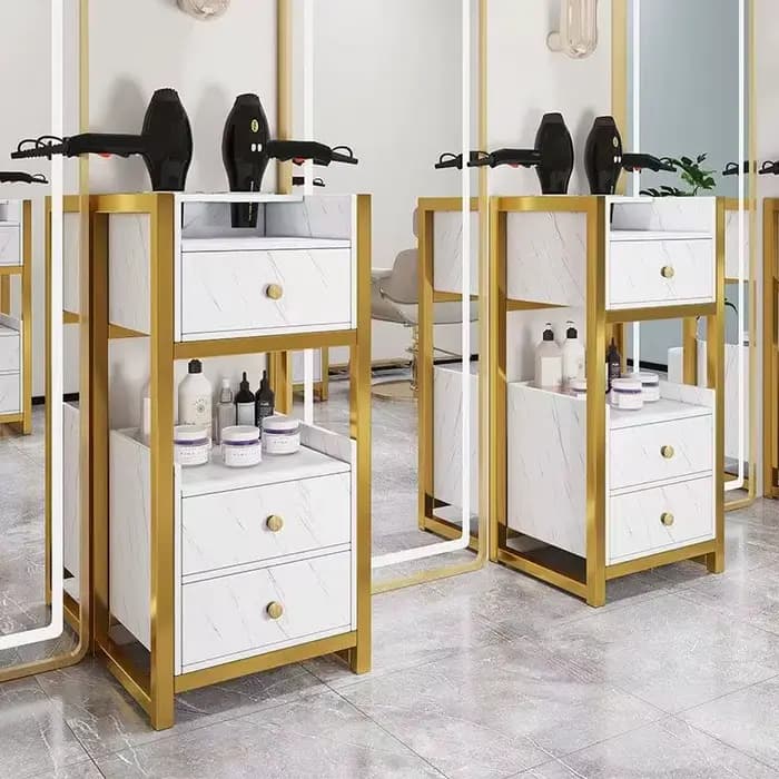 Chariot de Salon de luxe moderne, armoire en métal doré avec dernière conception, rangement de maqui