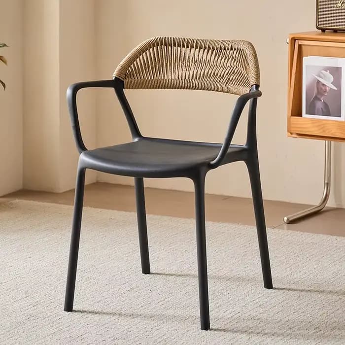 Chaises de salle à manger empilables d'extérieur, chaises de salle à manger modernes en plastique au