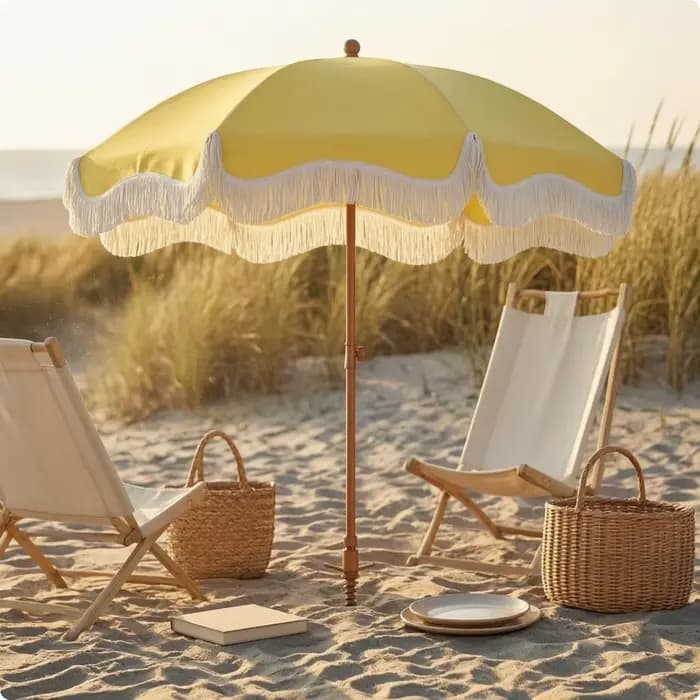 Parasol à franges avec bord festonné, abri solaire, parasol de patio, auvent rond, ombre portable po