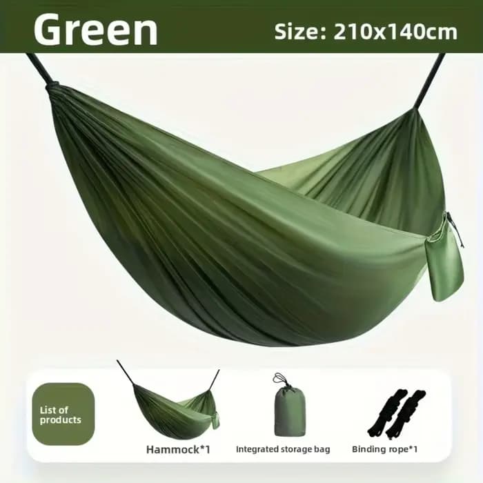Hamac de camping portable et léger avec sac de rangement et cordes pour la randonnée, le voyage et l