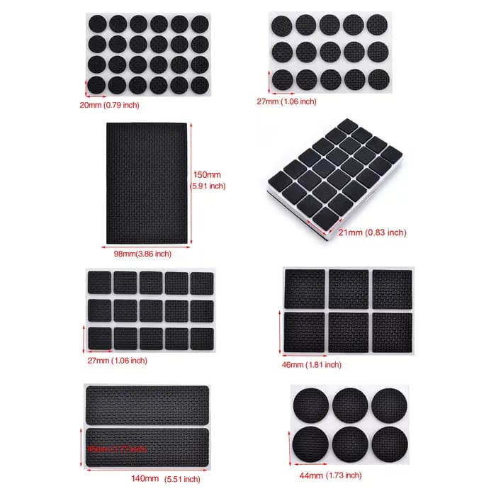 KAK 1-24 pièces auto-adhésif meubles jambe pieds tapis feutre tampons anti-dérapant tapis pare-chocs