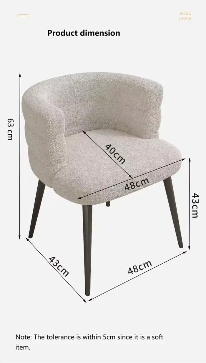 Formwell-Petite version de chaise d'appoint, dossier incurvé pour cuisine, salle à manger, pieds mét
